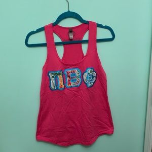 Pi phi tropical block letter tank top size S